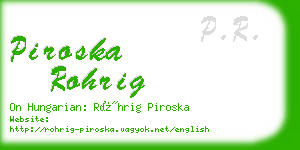 piroska rohrig business card